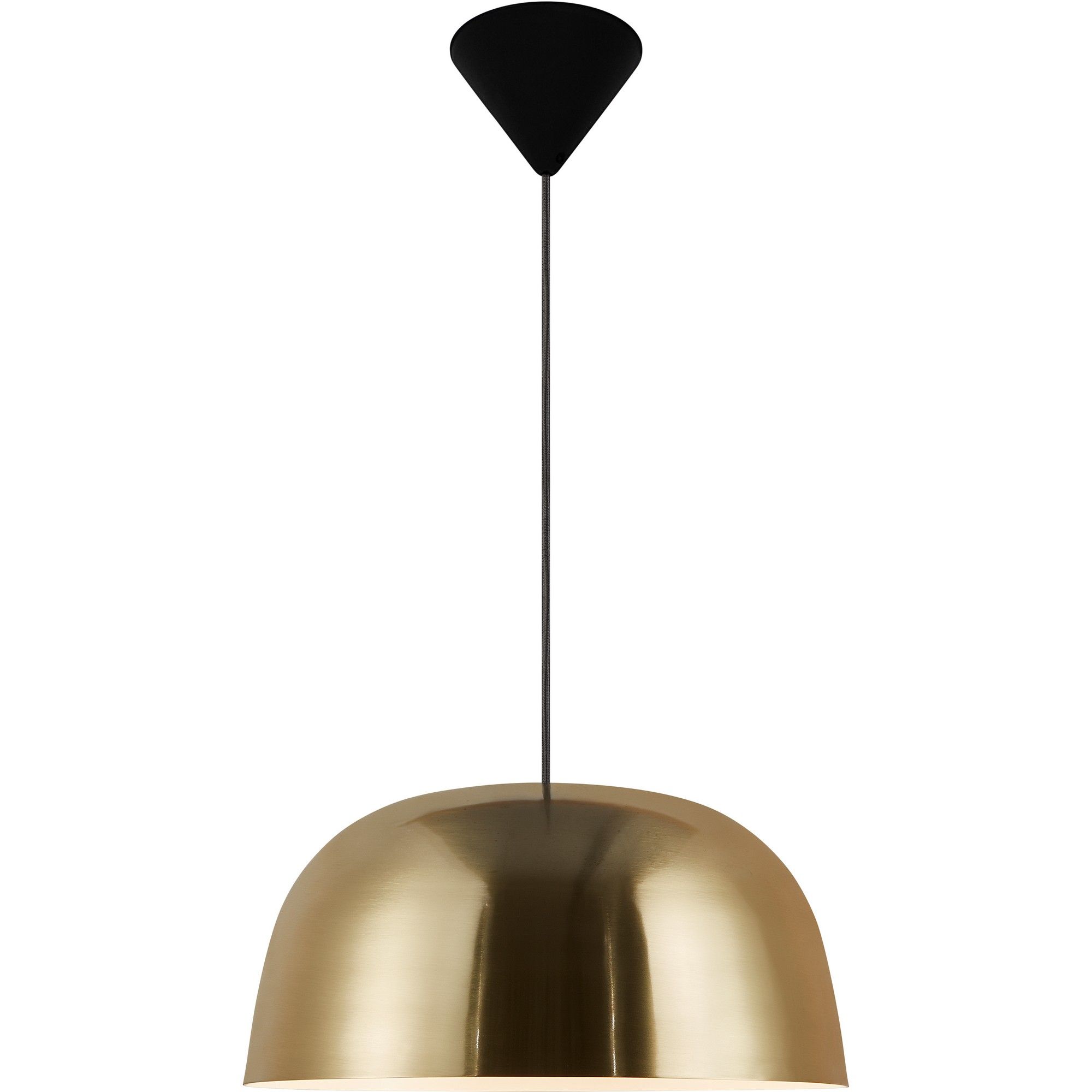 Nordlux Vintage Indoor Pendant Light Brass Metal E27 White Inner - Mains Powered, IP20 in Gold