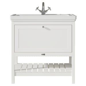 Bayswater Hartleigh Pointing White Traditional Freestanding Vanity Unit & 1 Tap Hole Traditional Recessed Basin - 800mm