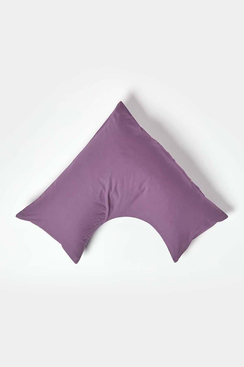 Homescapes Egyptian Cotton V Shaped Pillowcase 200 TC in Grape