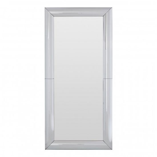 Recon Rectangular Wall Bedroom Mirror In Thick Silver Frame