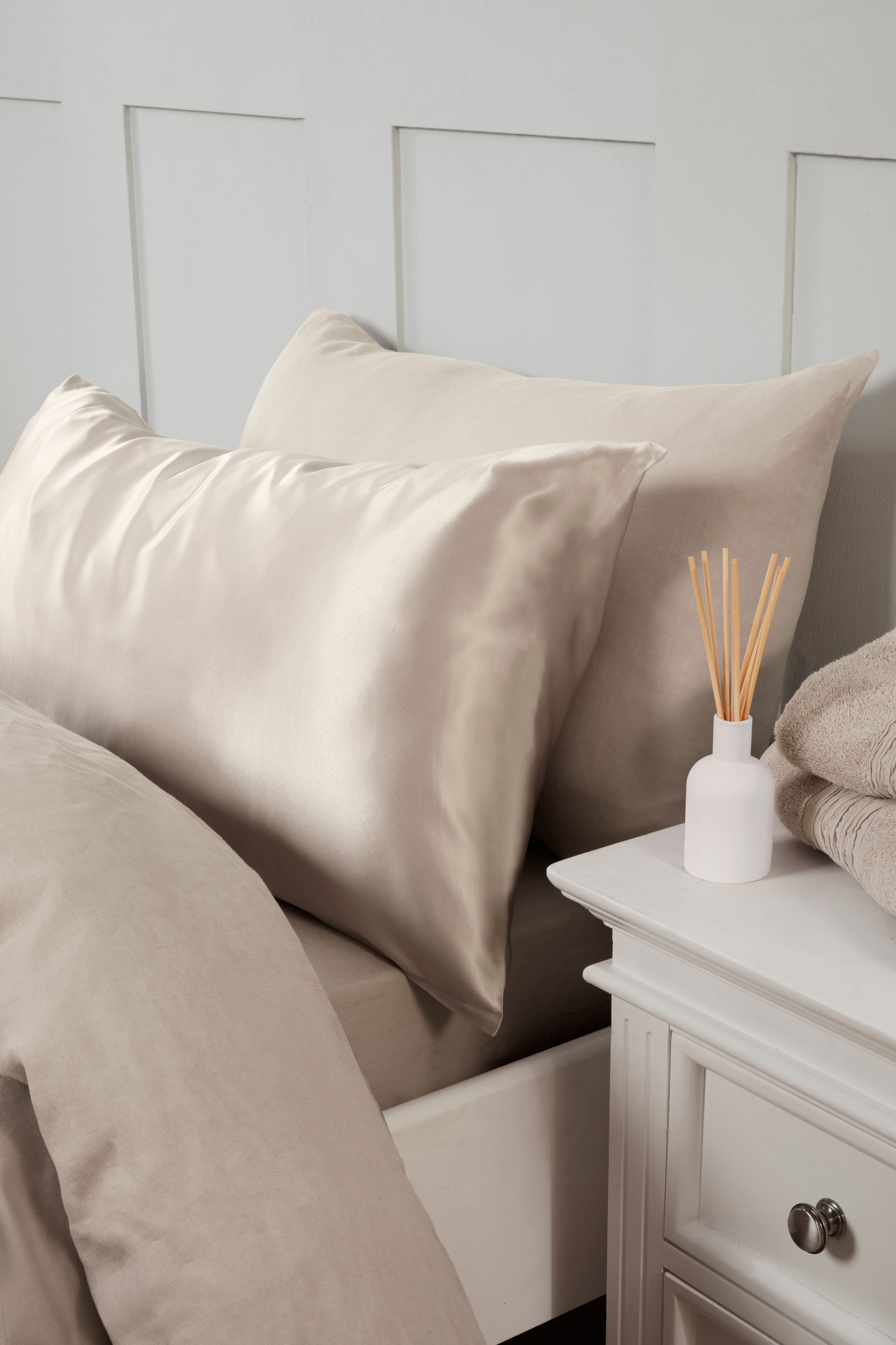 Silky Silks 100% Mulberry Silk Standard Pillowcase in Beige