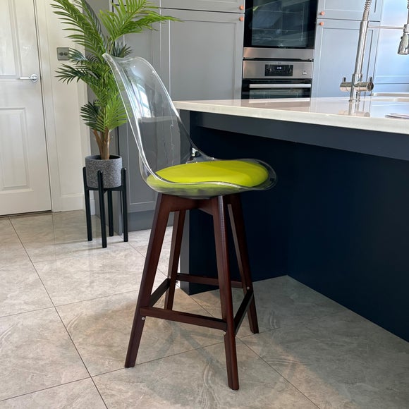 Fusion Living Soho Clear Plastic Bar Stool