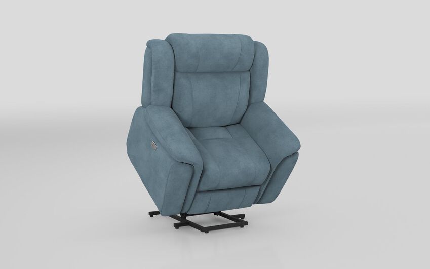 Blue Fabric Elland Lift & Rise Power Chair