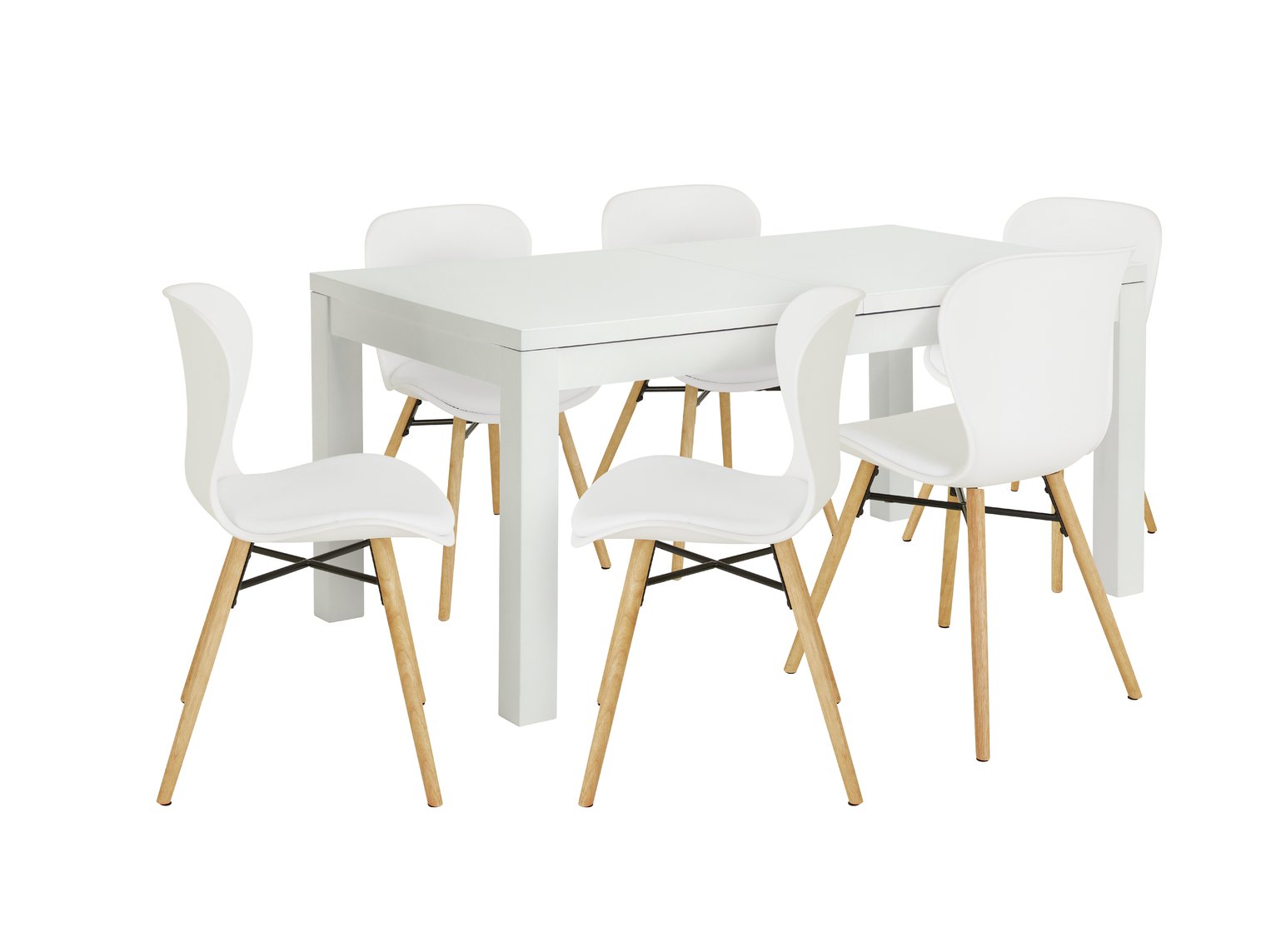 Habitat Lyssa Extending Dining Table & 6 White Chairs