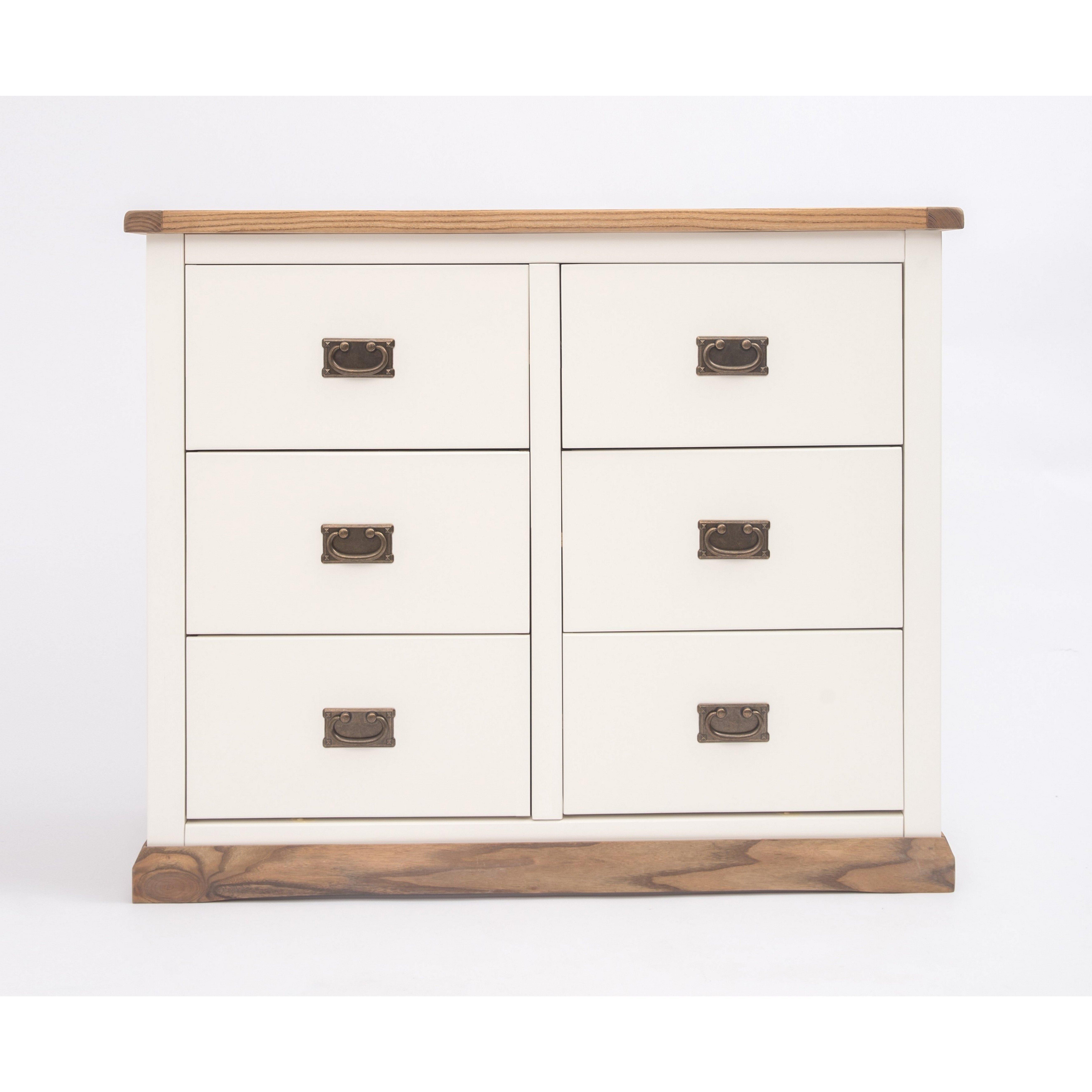 Cabinet Bits Tropea 6 Drawer Chest of Drawers Bras Drop Handle in Off-White