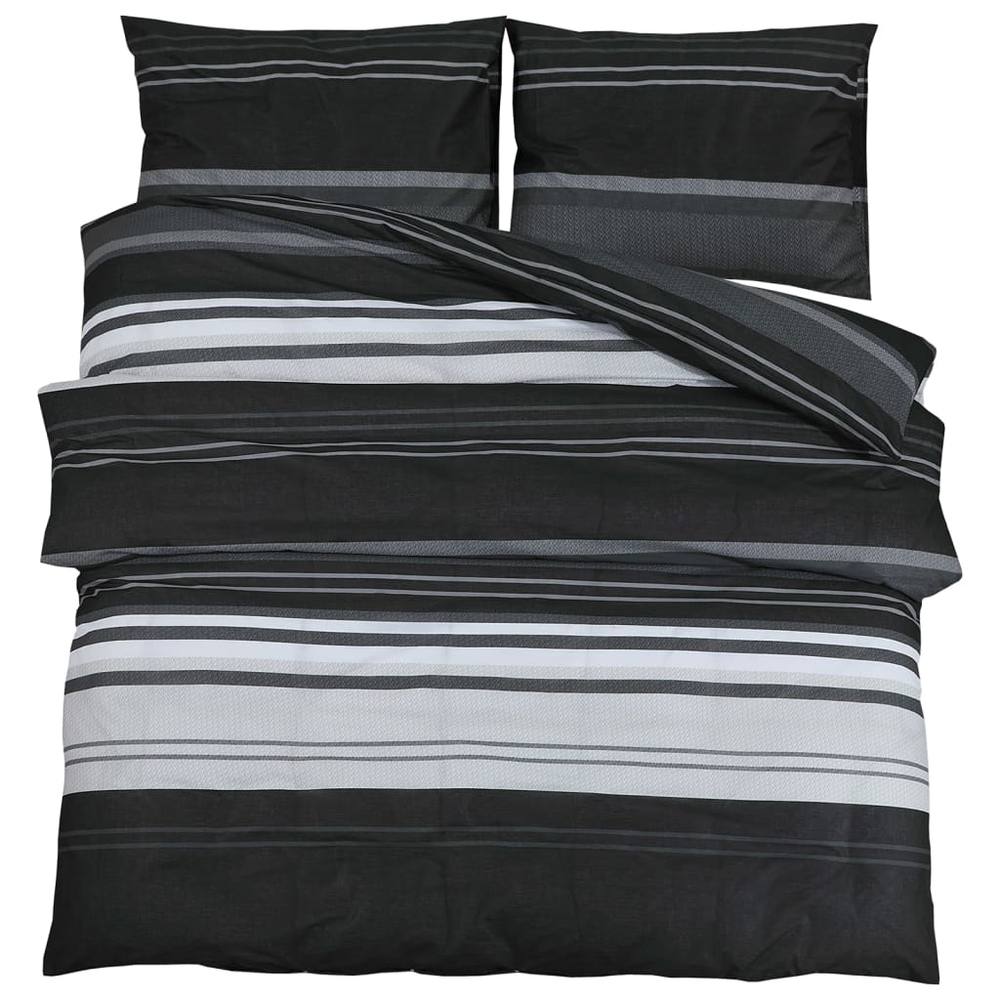 Berkfield Home Duvet Cover Set Black & White 220x240 cm Cotton