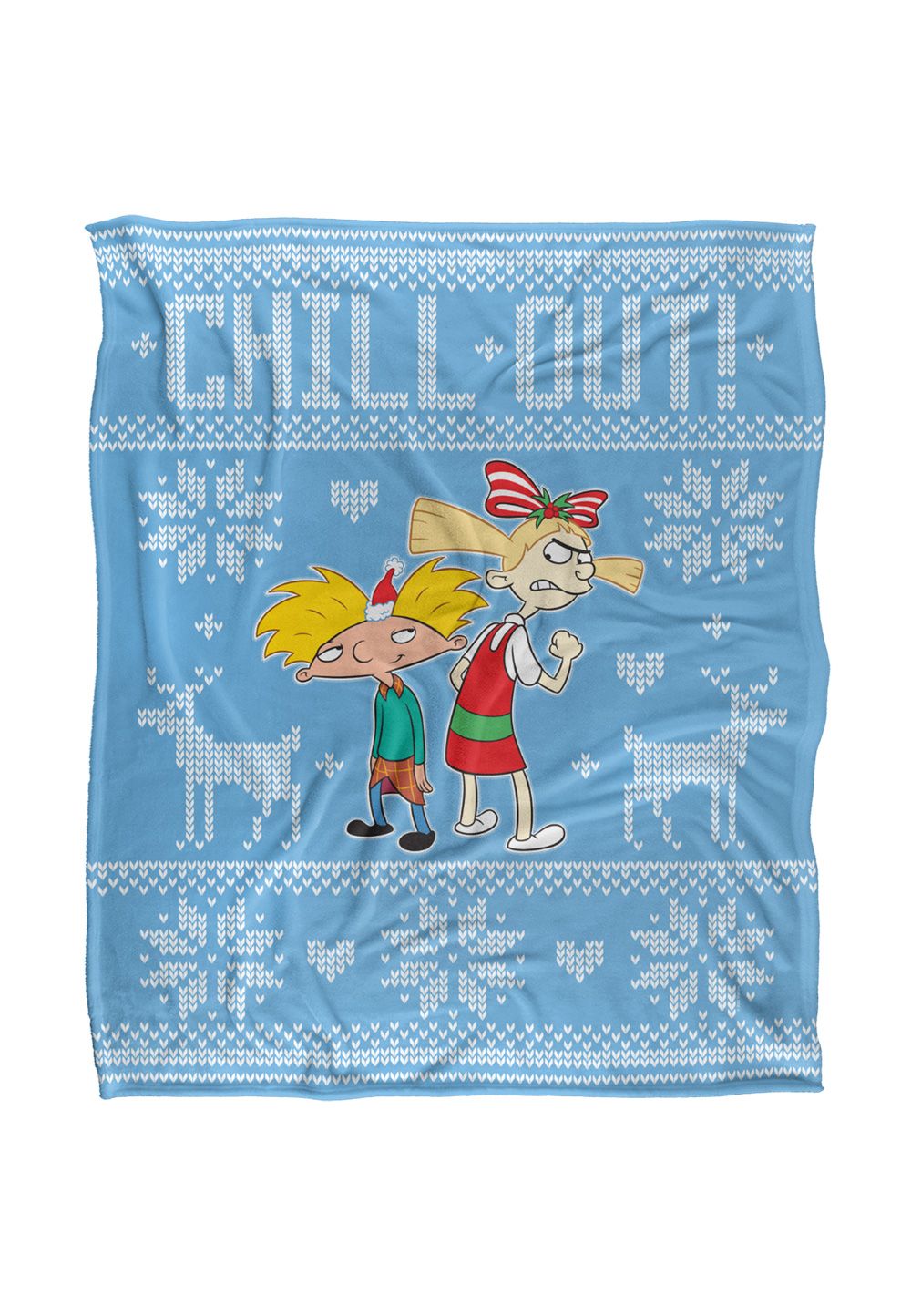 Ren & Stimpy Chill Out Silky Touch Super Soft Throw Blanket 152 X 127 cm in White