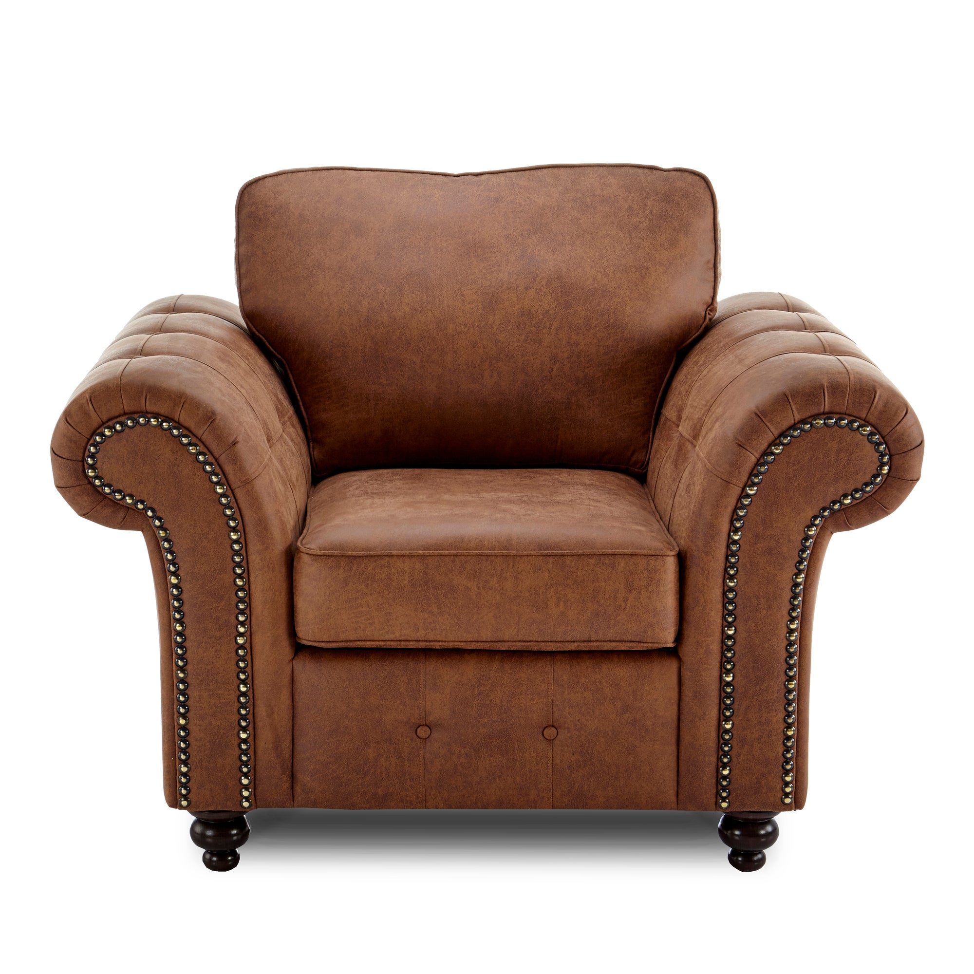 Oakland Faux Leather Armchair Brown