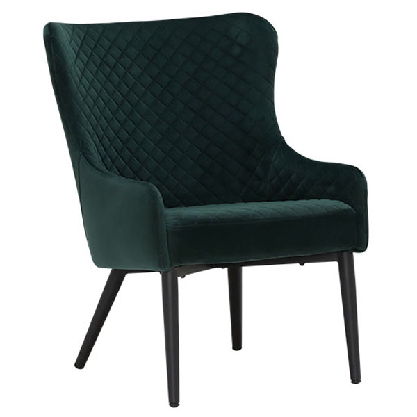 Rivington Velvet Lounge Chair Dark Green