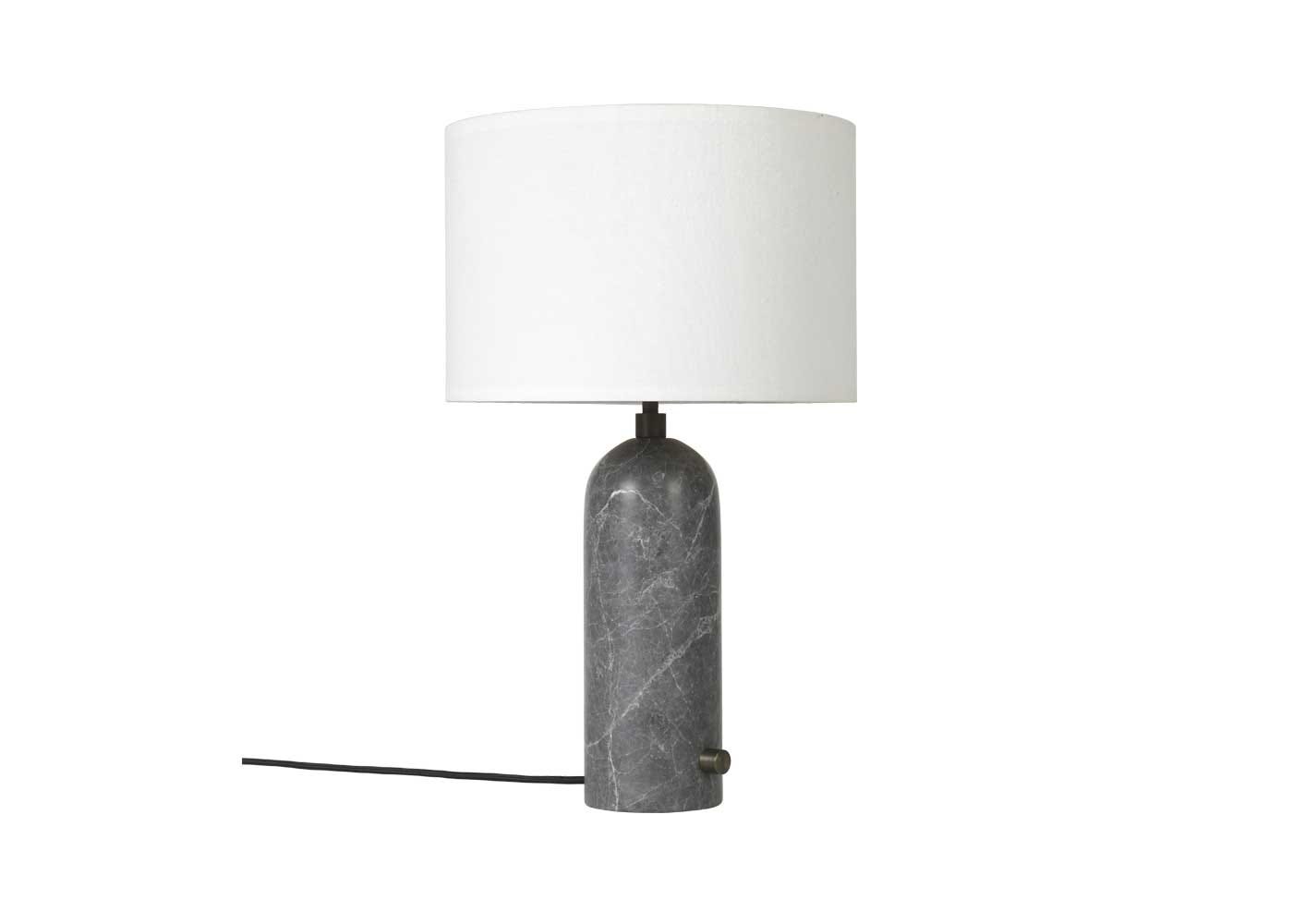 Gubi Gravity Table Lamp Small Grey Marble Base White Shade