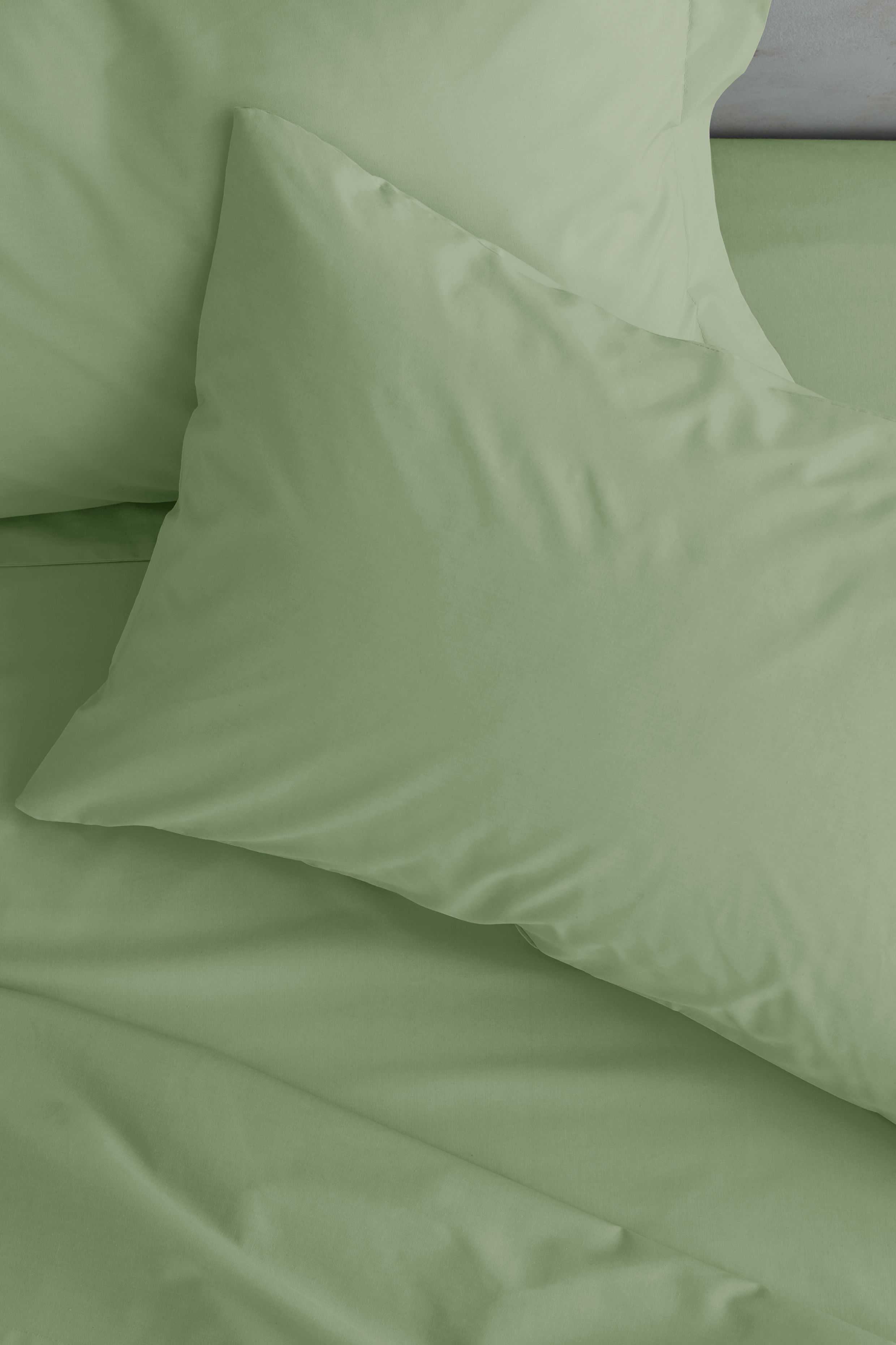 Catherine Lansfield 'Easy Iron Percale' Standard Pillowcase Pair in Light Green
