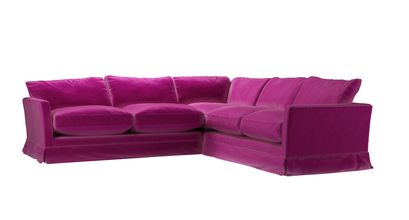 Otto Asym. Crn: LHF 2.5 Seat w RHF 2 Seat in Peony Cotton Matt Velvet - sofa.com