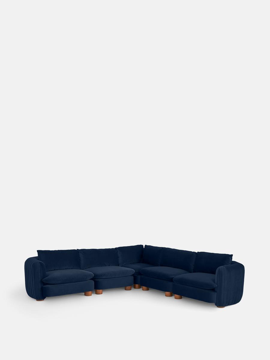 Vivienne Modular Corner Sofa, Velvet Royal Blue