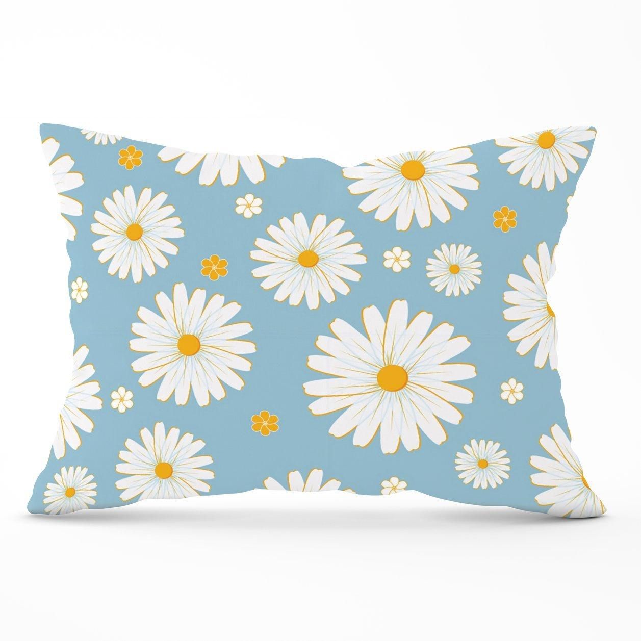 Warren Reed - Designer Summer Daisy Pattern Cushions in Blue