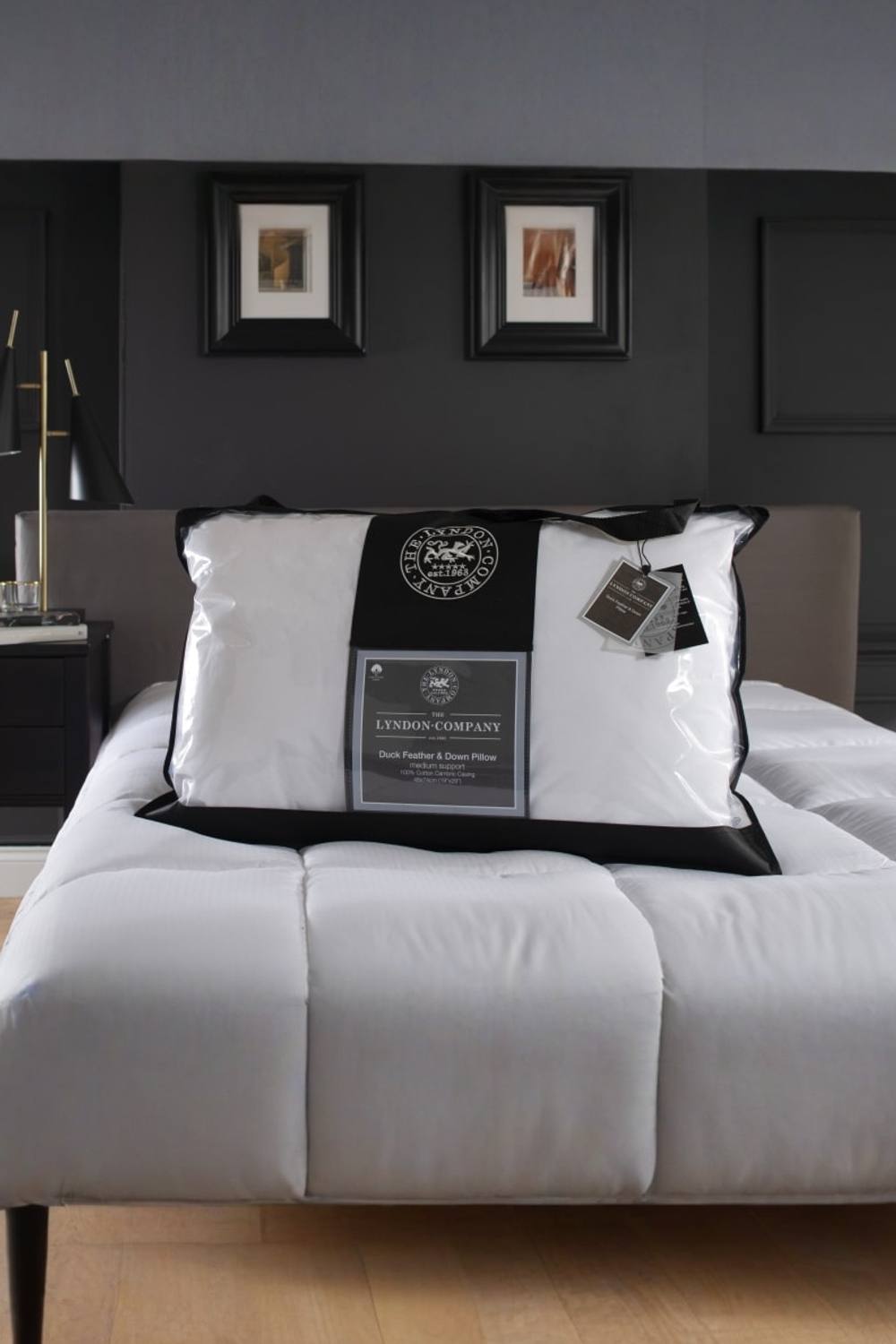 The Lyndon Company Signature Medium Support Duck Feather & Down Pillow in White