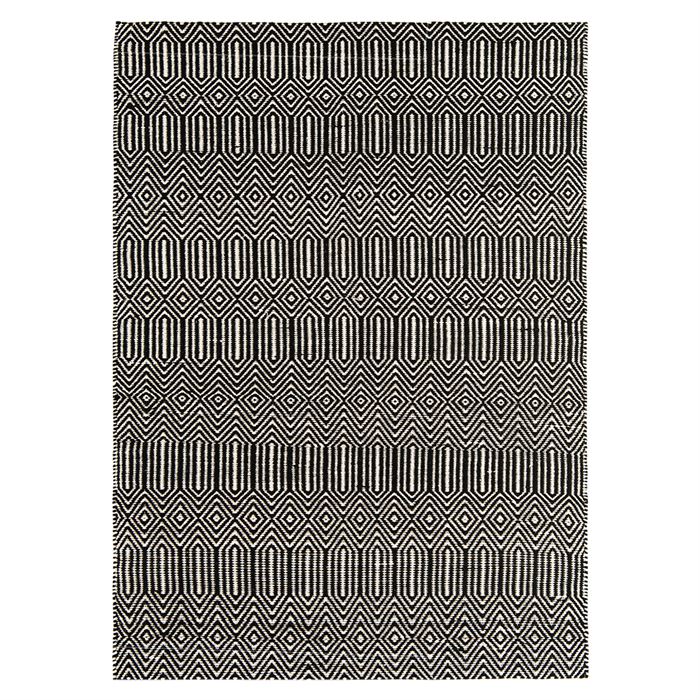 Twine Cotton and Wool Rug, Black