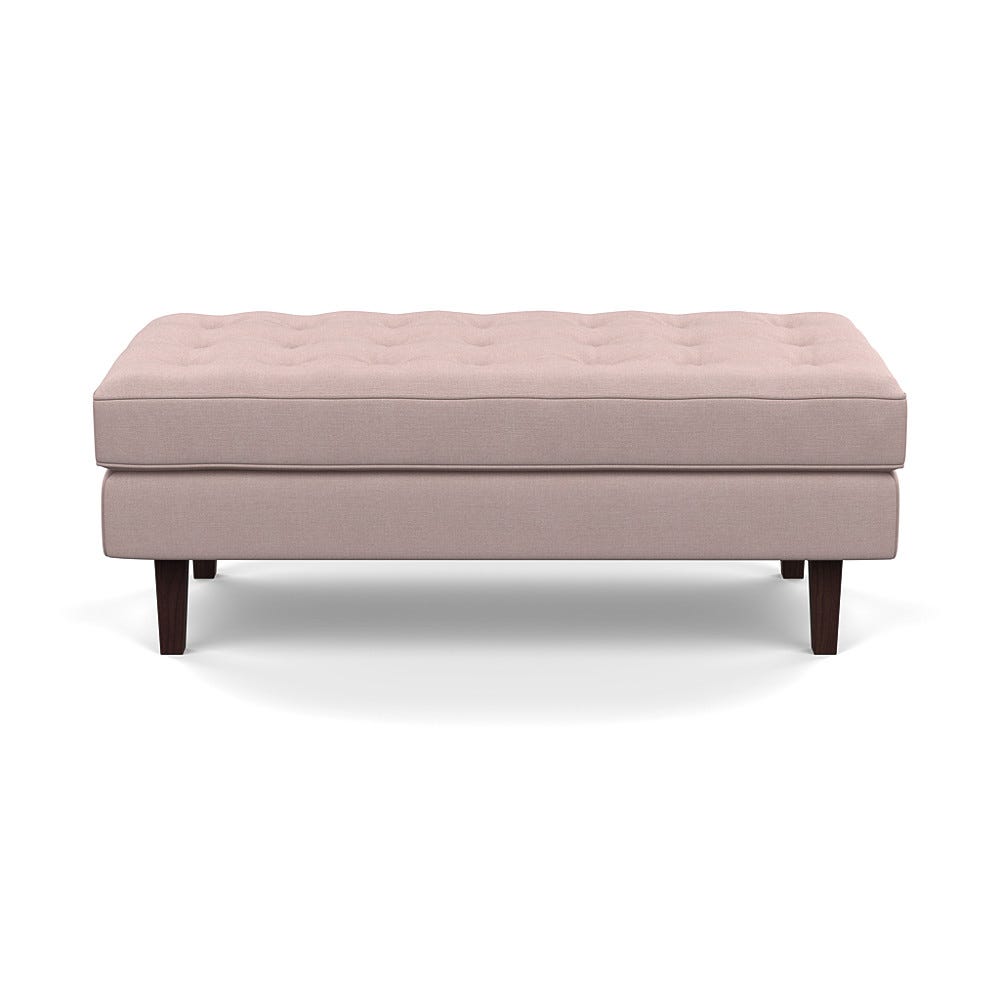 Heal's Hepburn Ottoman Siena Cotton Dusky Pink Black