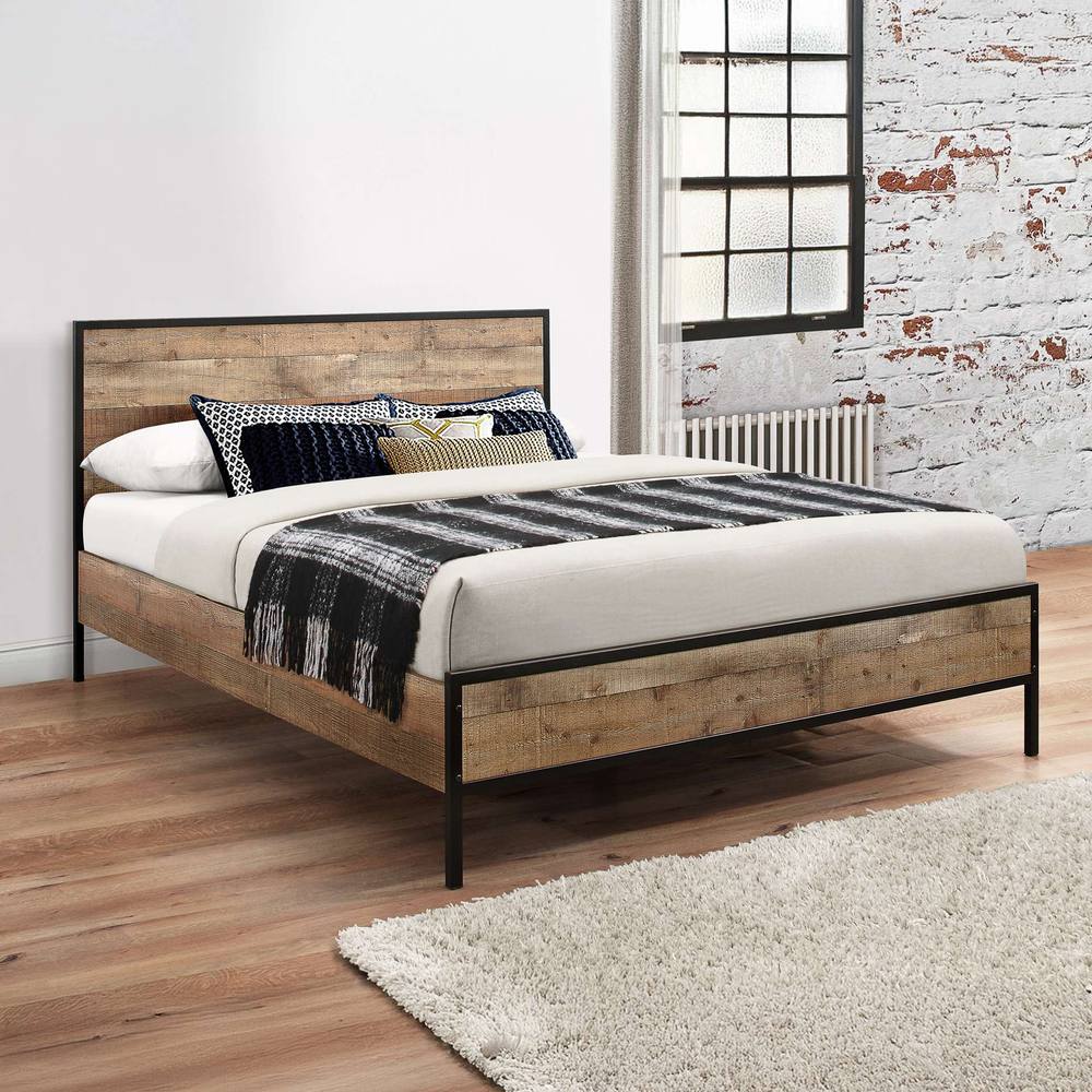 Birlea Industrial style Bed Frame Urban King Double or Small Double in Brown