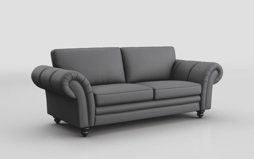 Grey Fabric Sorbara 3 Seater Standard Back Sofa