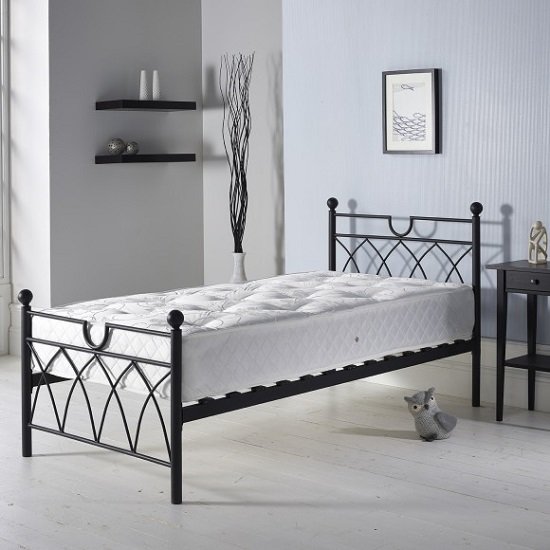 Dales Contemporary Single Bed In Black Metal