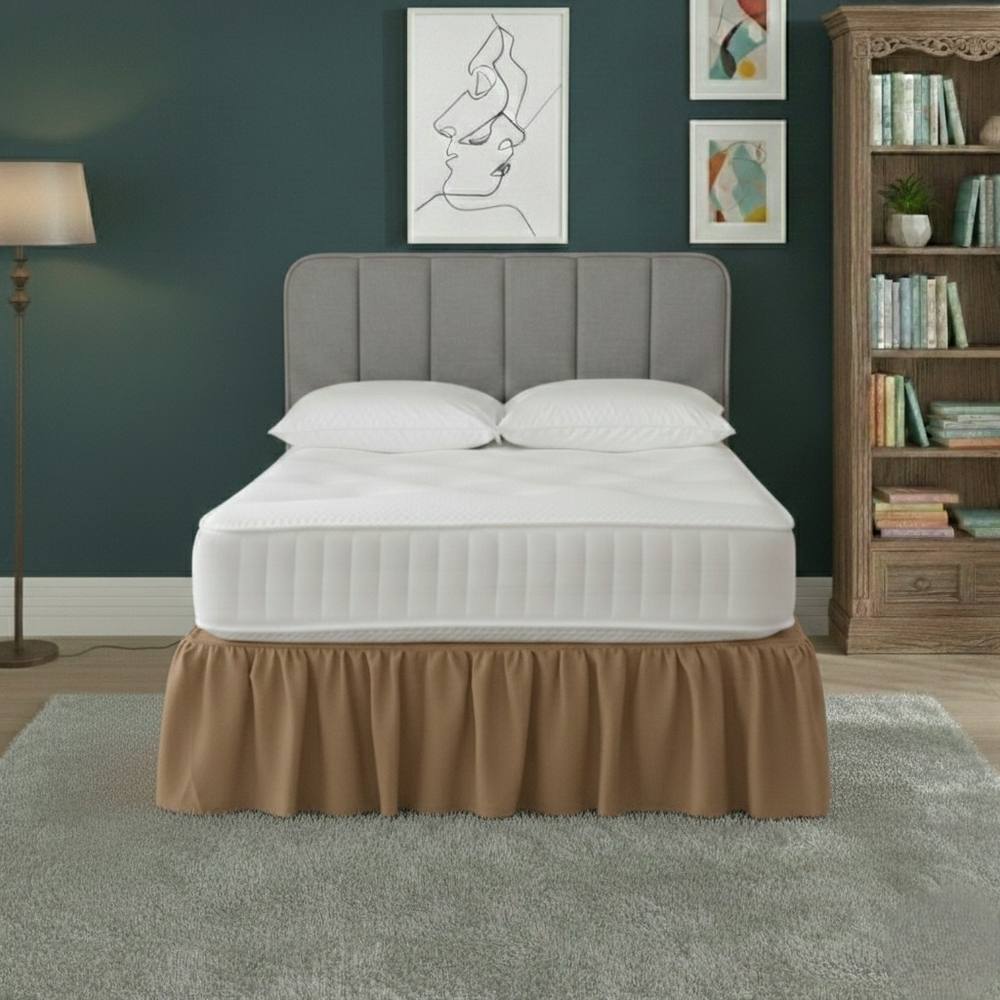Snug City Base Valance Polycotton Sheet for Divan Beds Easy Care Bed Base Cover in Beige