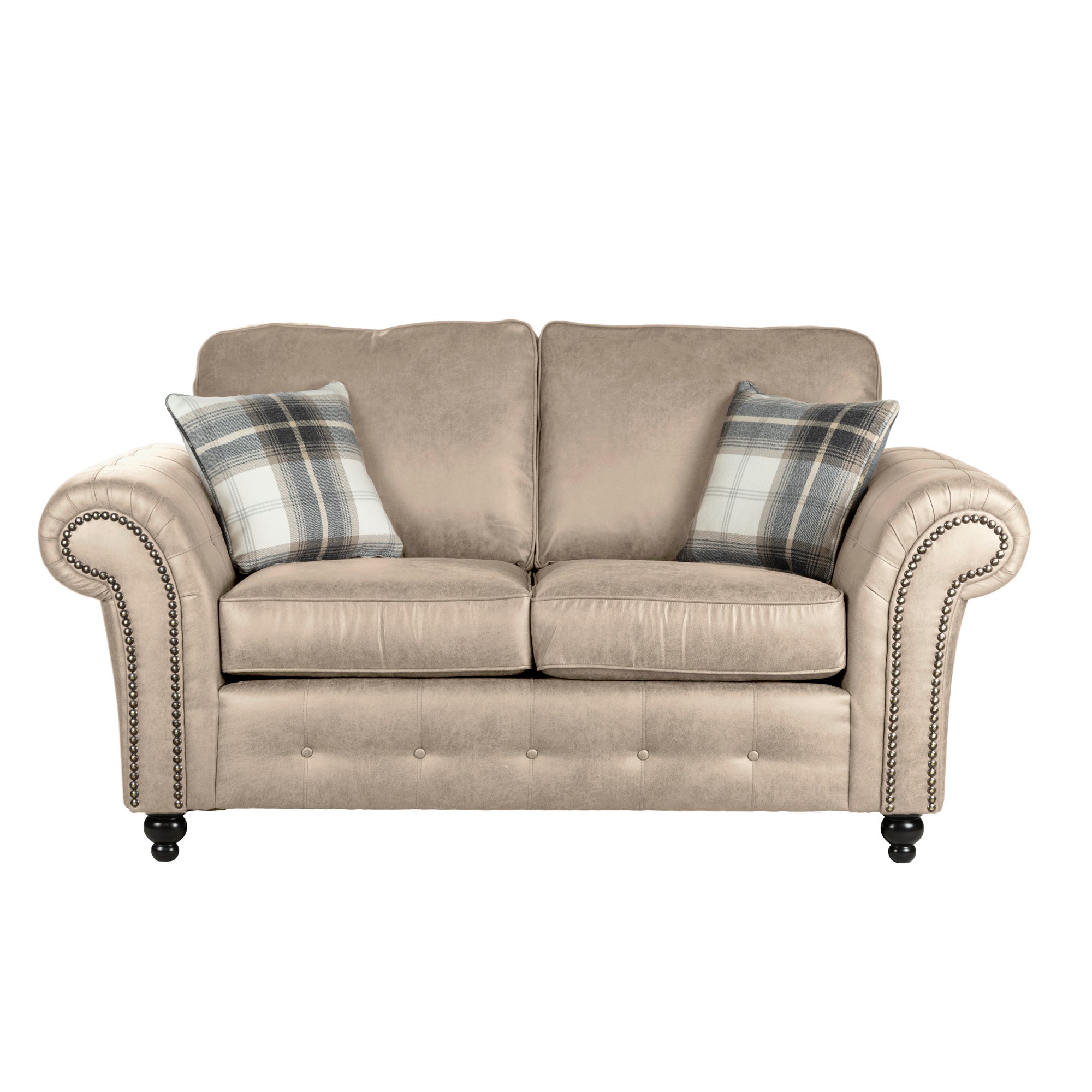 Oakland Faux Leather 2 Seater Sofa Beige