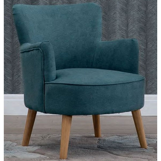 Keira Fabric Upholstered Armchair In Teal