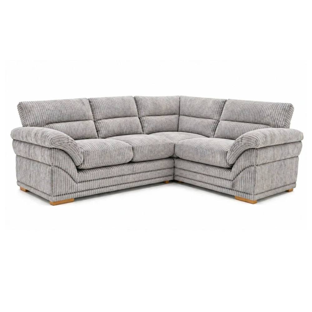 Bliss Furniture Amalfi Claude Left Hand 2 Piece Corner Sofa in Silver