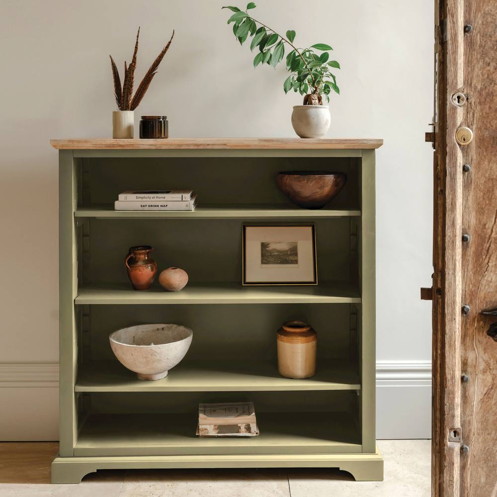 Statement Furniture Florence Bookcase with Adjustable Shelves, Fully Assembled Bookshelf in Light Green