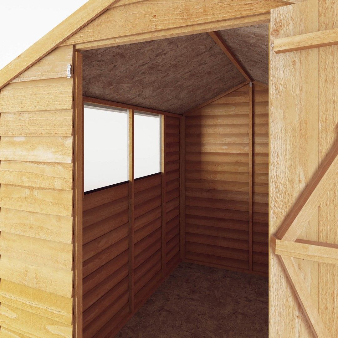 Mercia 7 x 5 Feet Overlap Apex Shed - L215 x W160.3 x H191.9 cm - Brown 6