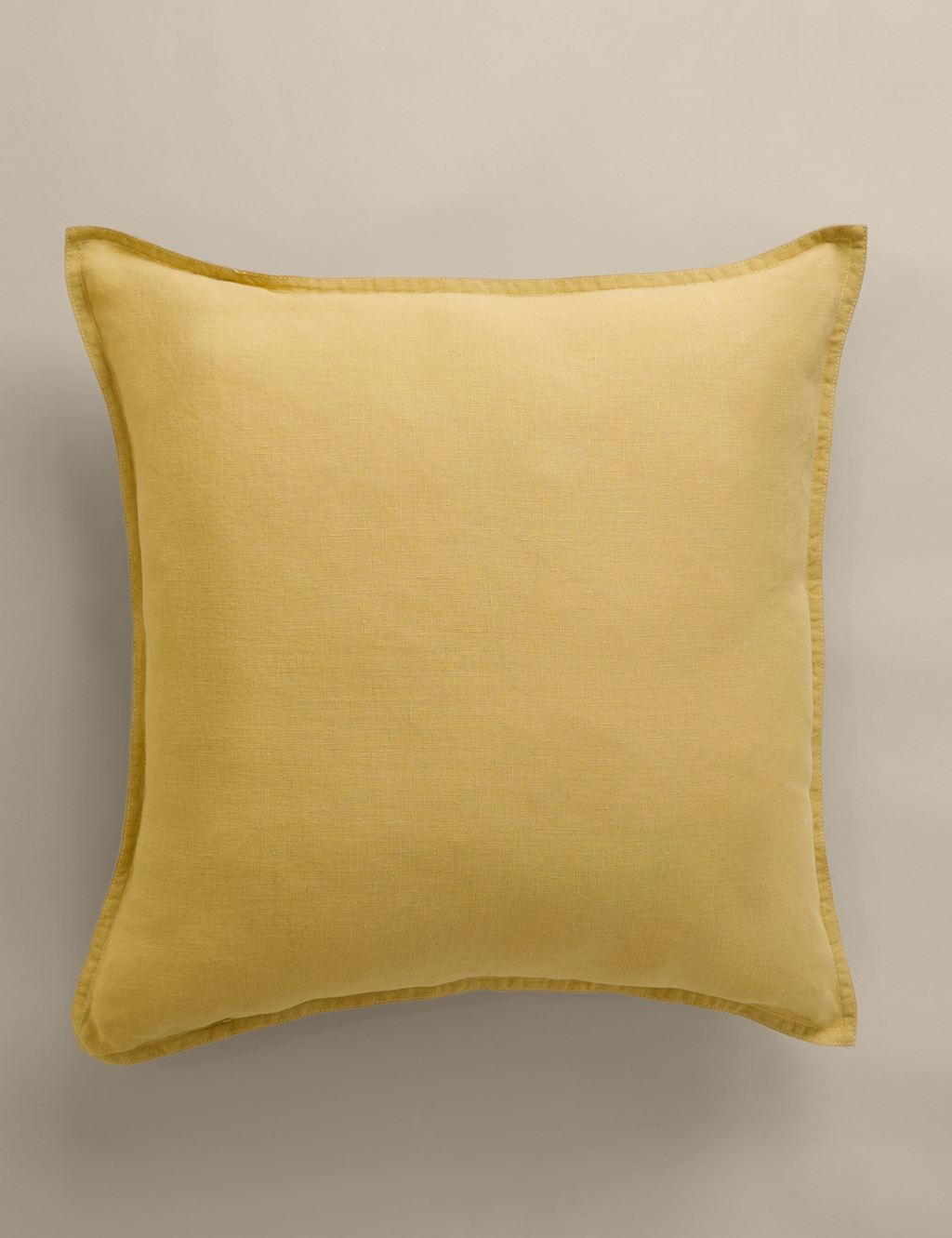 M&S Pure Linen Cushion Yellow