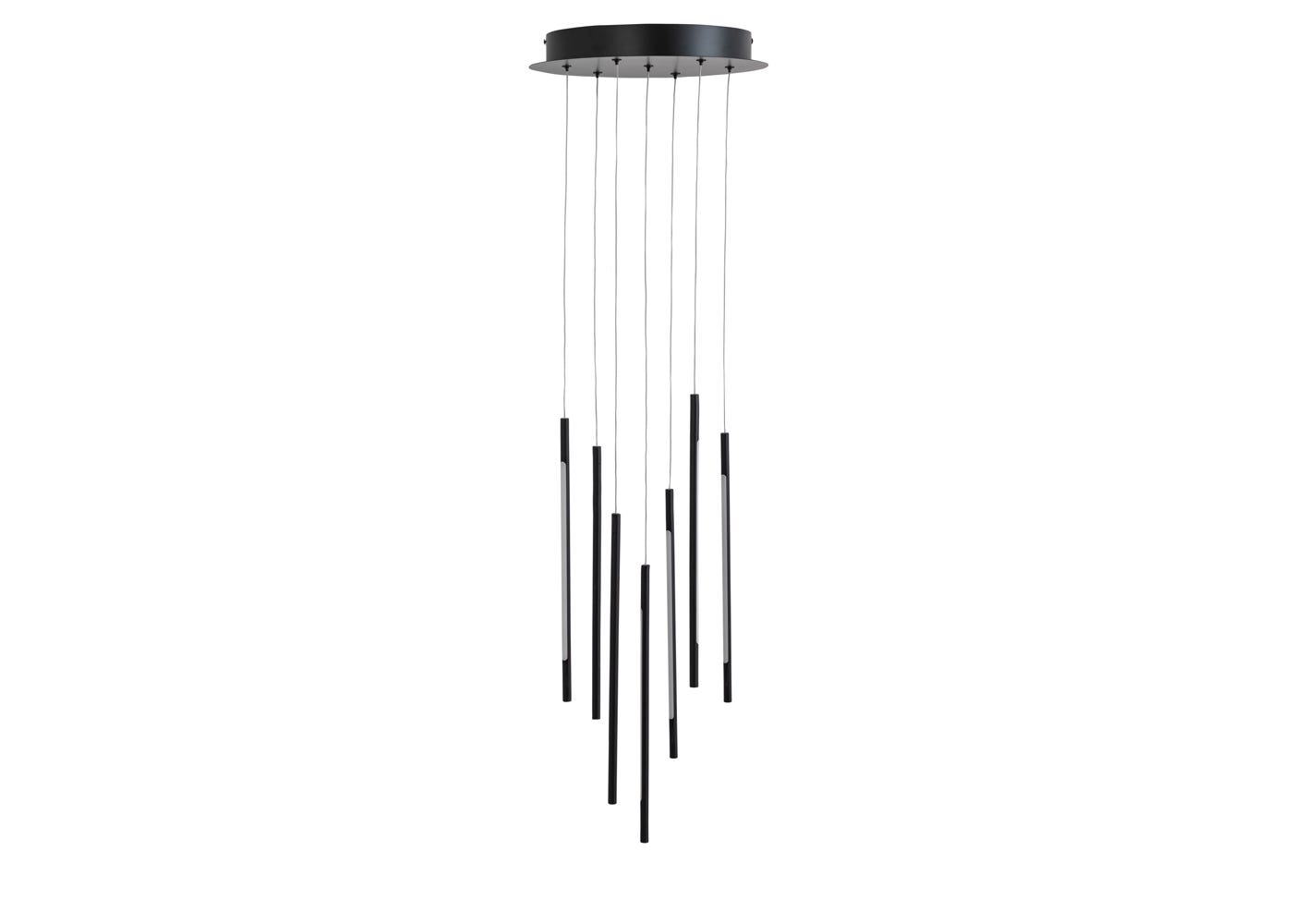 Heal's Saber LED Chandelier 7 Light Cluster Pendant Black