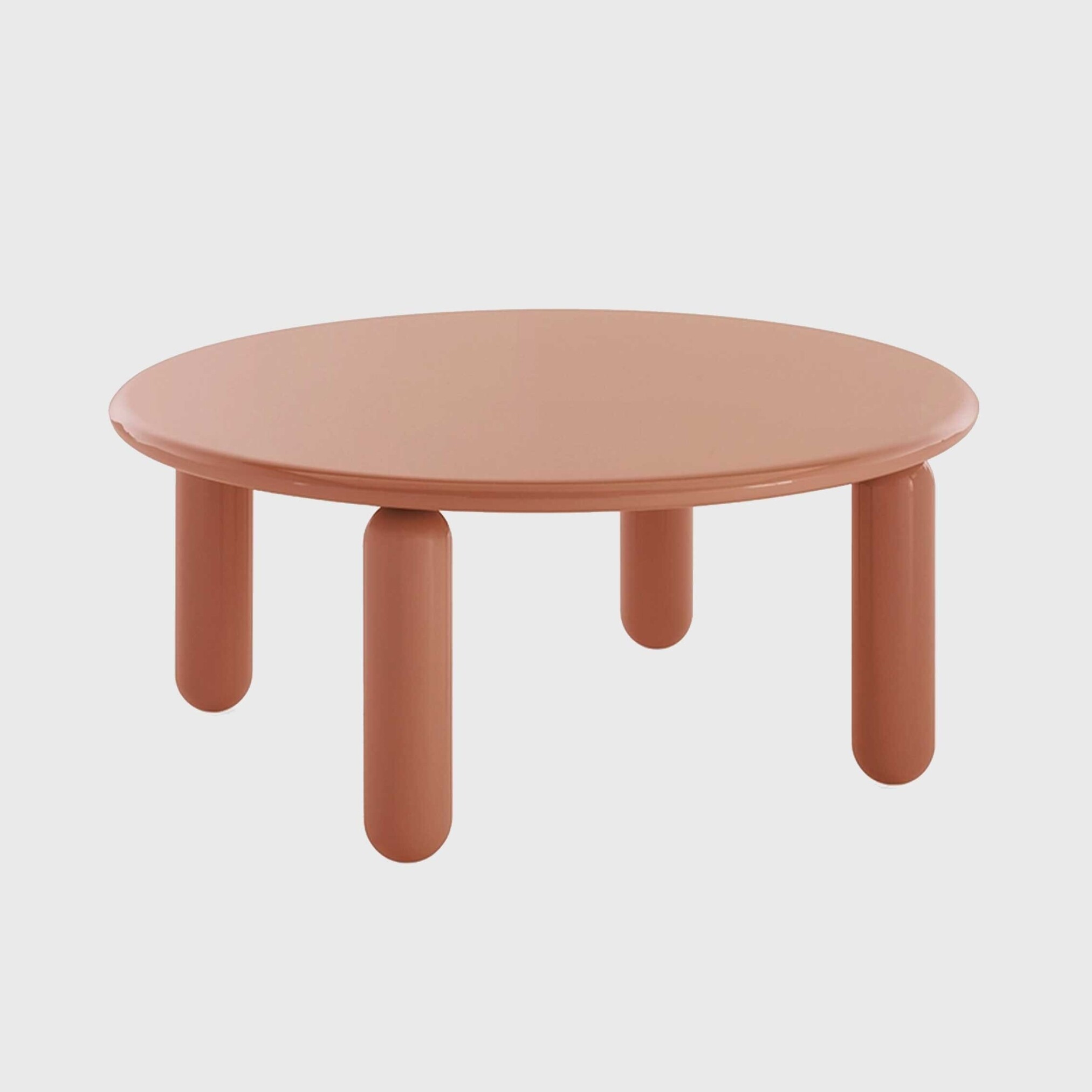 Kartell Undique Mas Side Table 85x85x30 Orange, Round Wood | Barker & Stonehouse