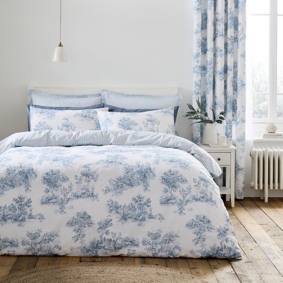 Toile Scene 100% Cotton Duvet Cover & Pillowcase Set