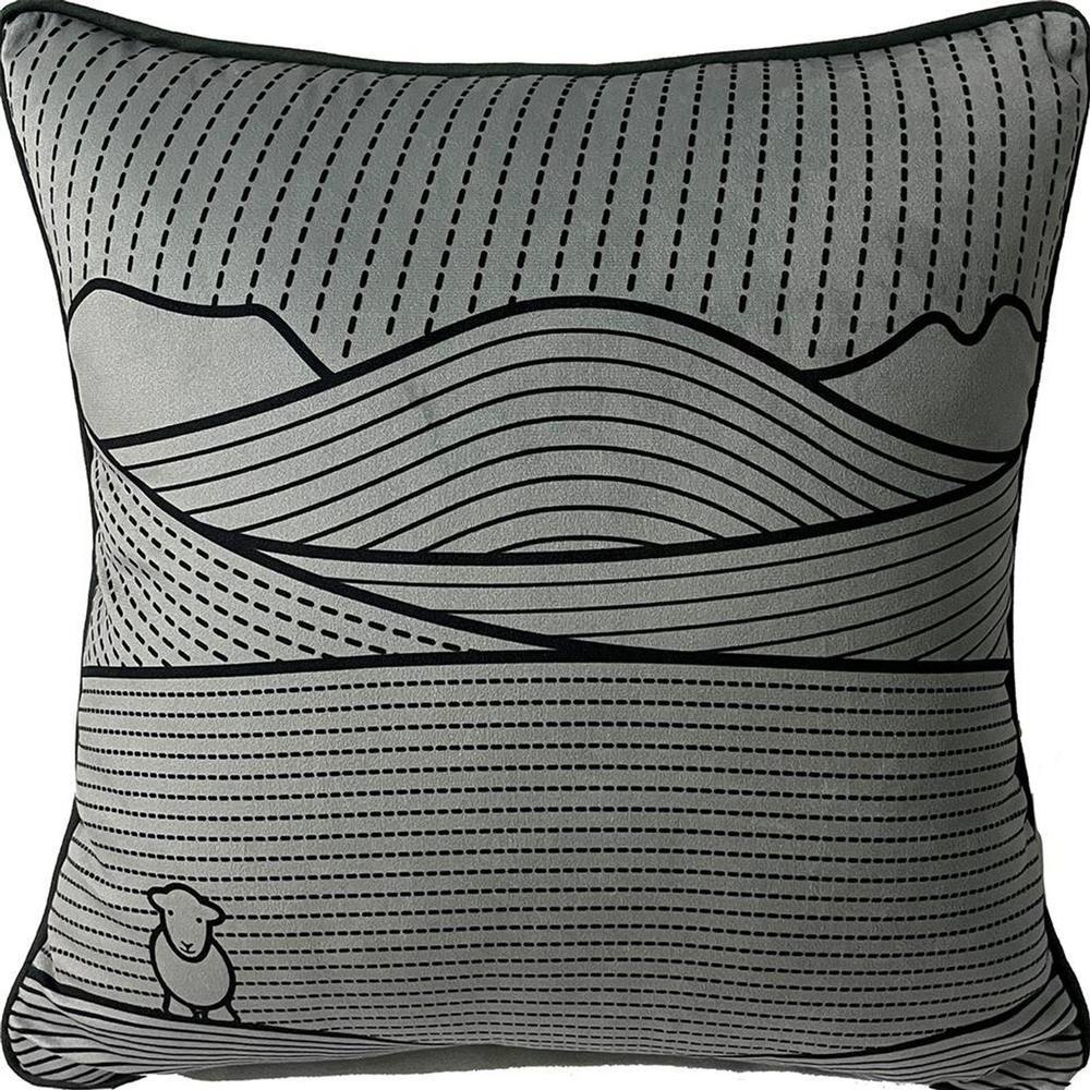 Herdy Line Filled Cushion in Dark Grey