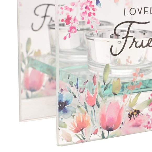 The Cottage Garden Floral Glass Tealight Holder 4