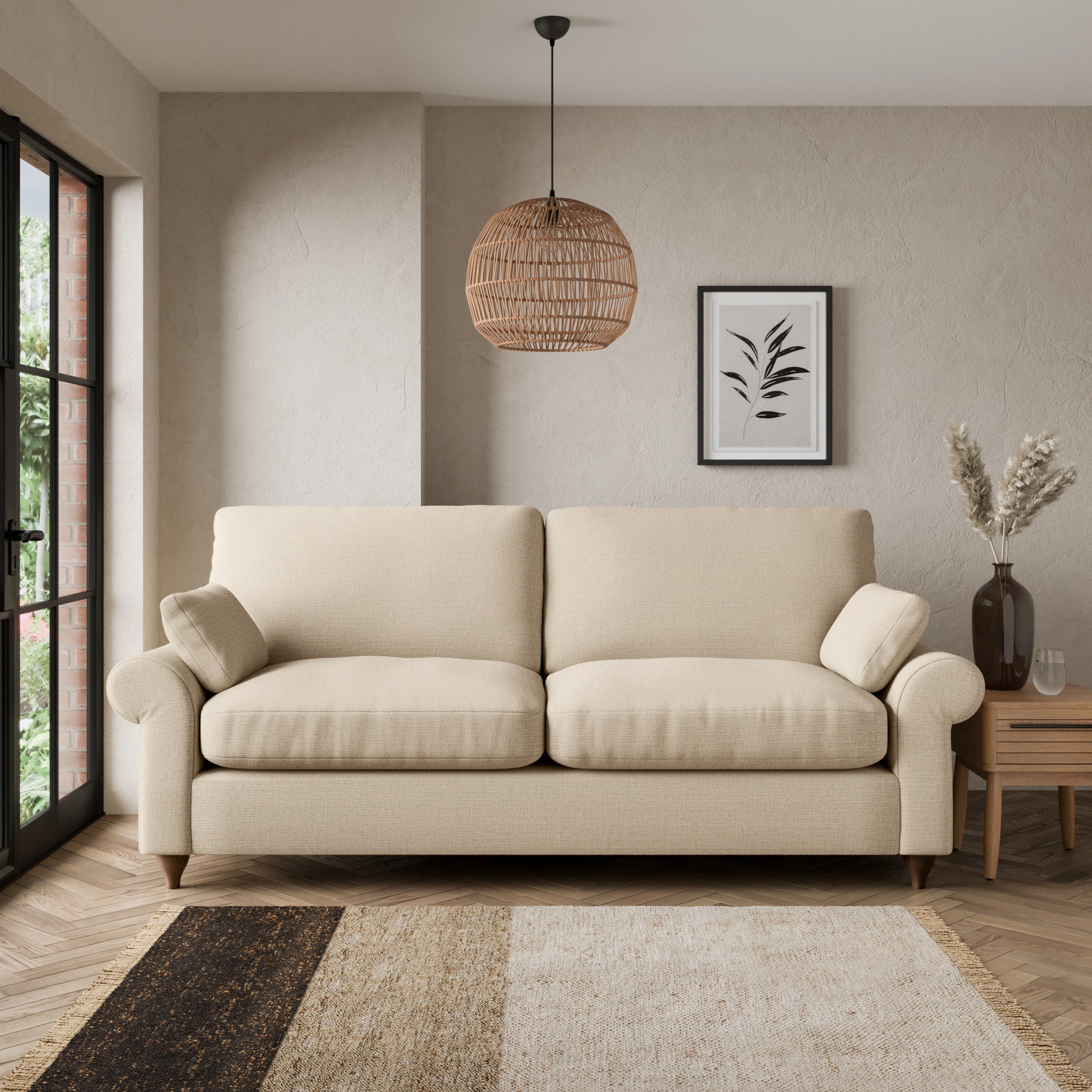 Salisbury Textured Weave 3 Seater Sofa Textured Weave Honey