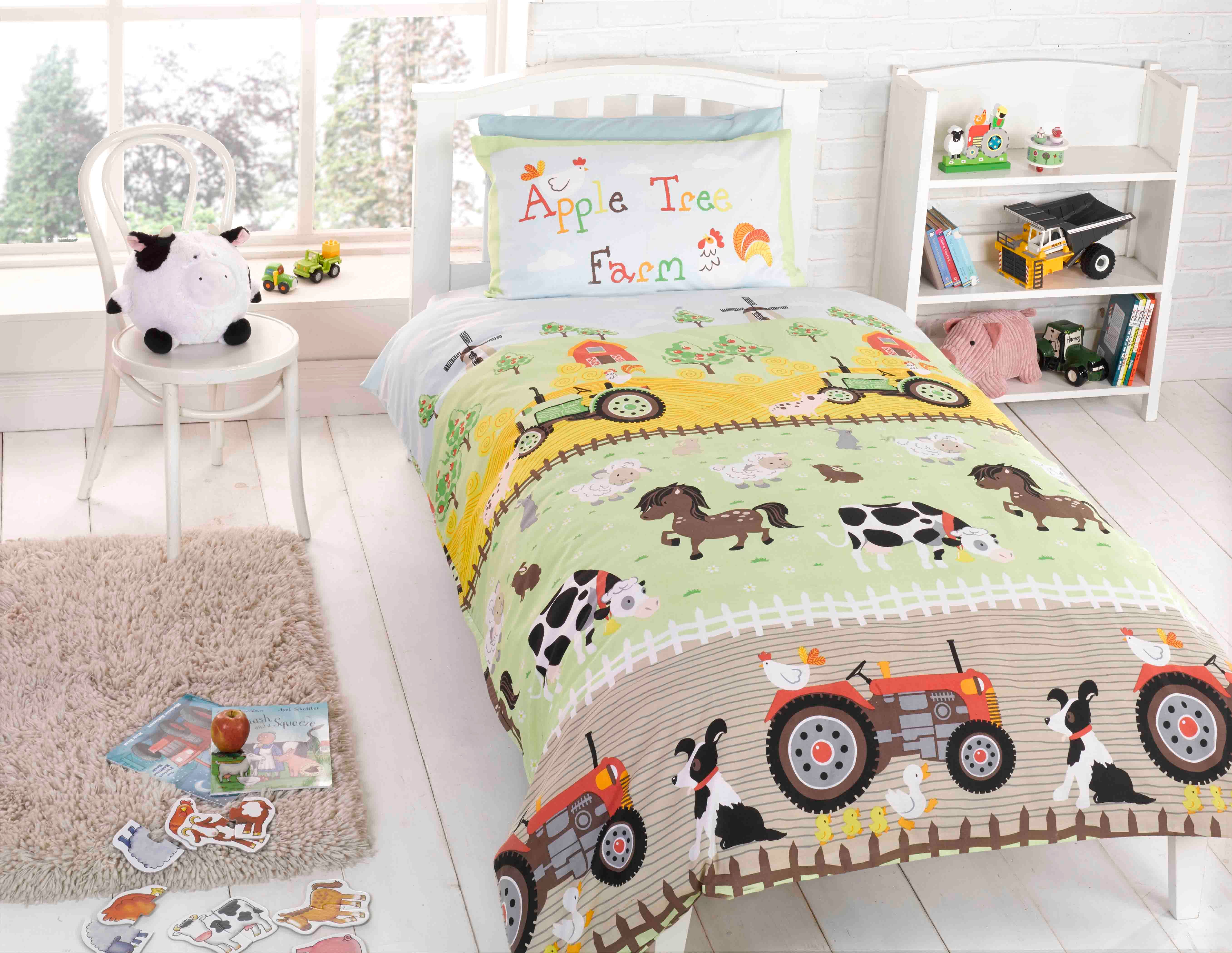Rapport Home Apple Tree Farm Duvet Cover Set with Pillowcase in Light Blue