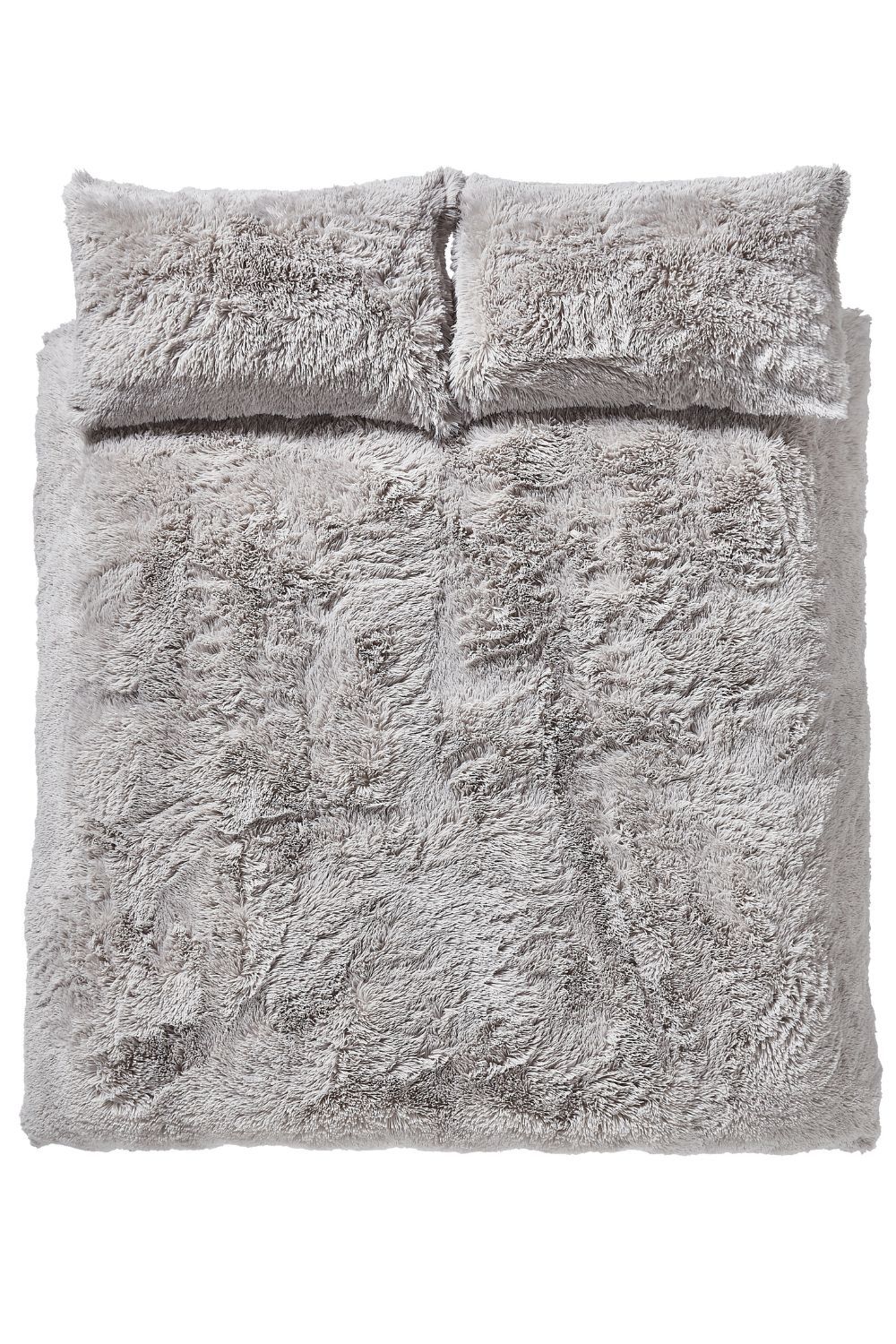 Catherine Lansfield 'Cuddly' Faux Fur Duvet Set in Silver 5