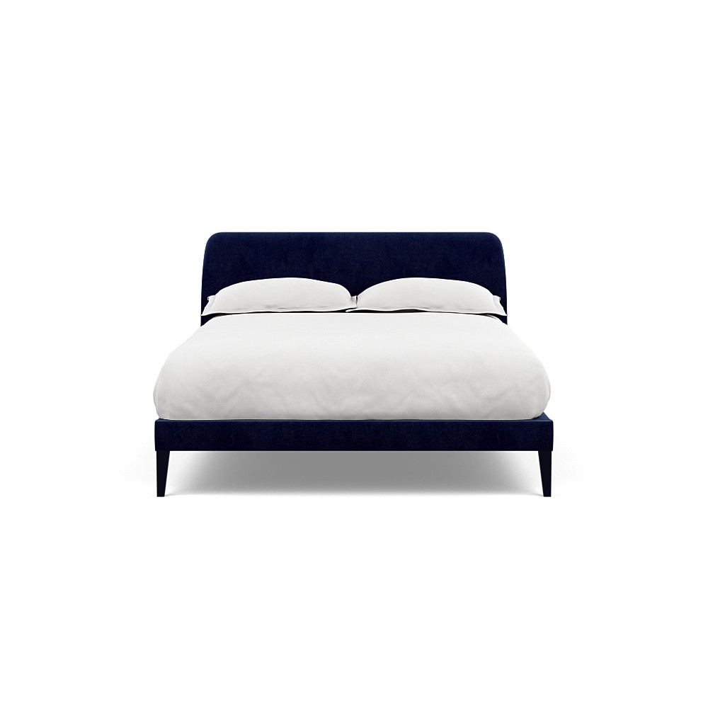 Heal's Wallis Bedstead Double Smart Luxe Velvet Midnight Black Feet
