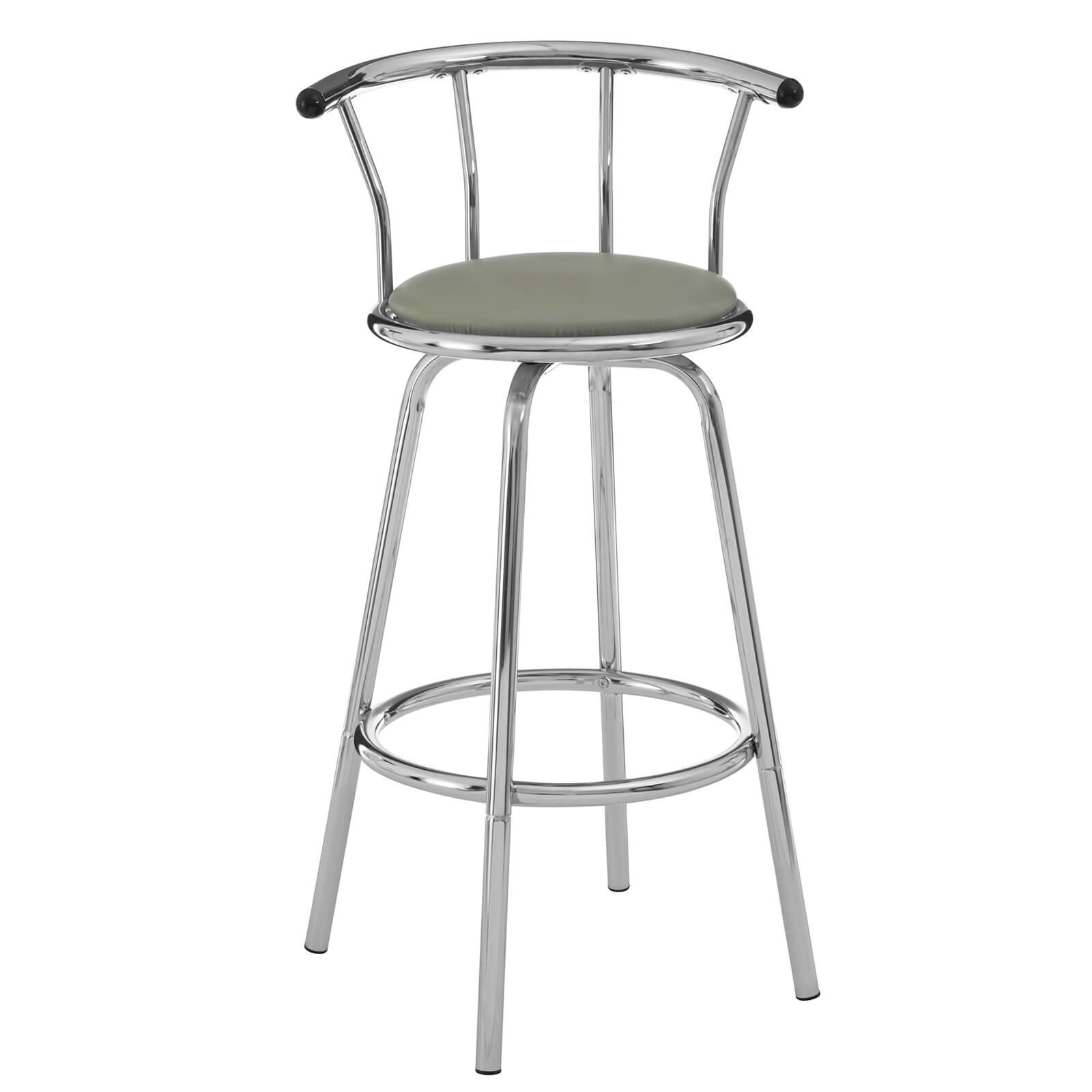 Grey Padded Seat Revolving Bar Stool
