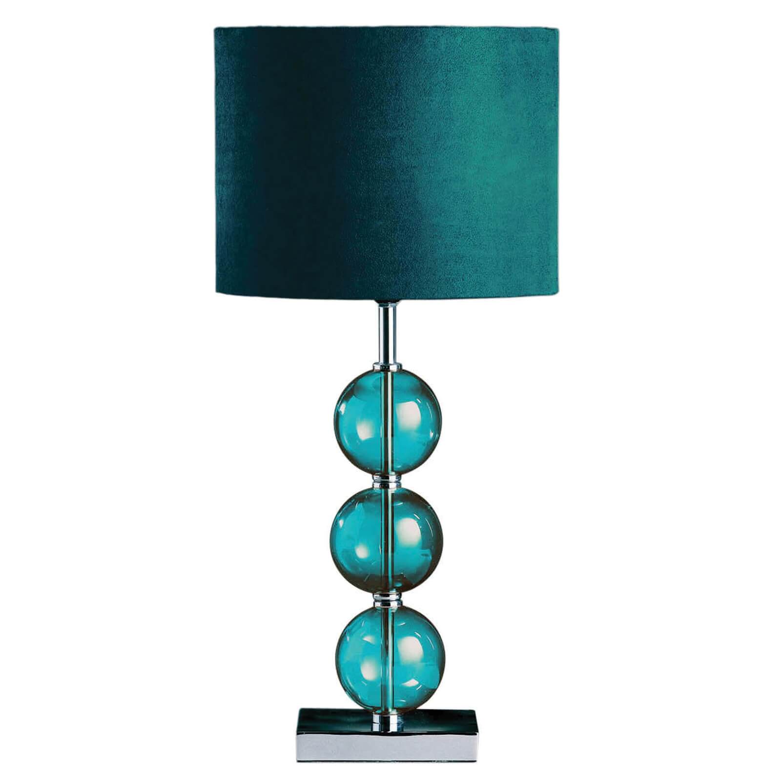 Mistro Teal Suede Effect Shade Table Lamp