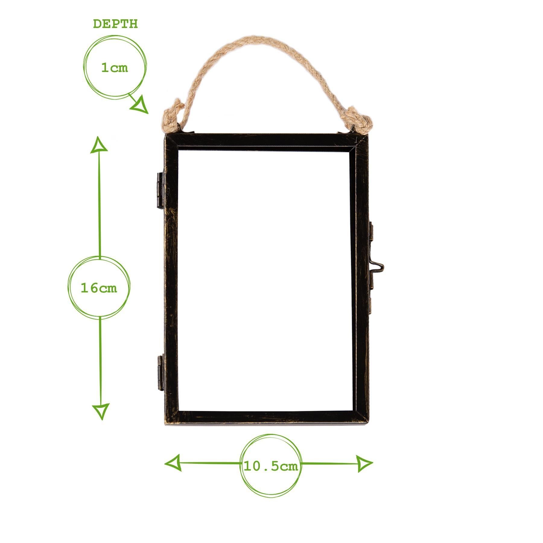 Nicola Spring Hanging Metal Photo Frame - 4" x 6" - Black - Picture Frame Wall Mounted Frame with Rope 3