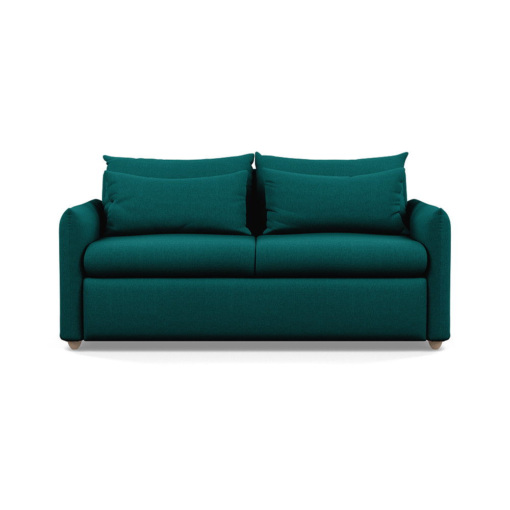 Heal's Pillow 3 Seater Sofa Bed Brushed Cotton Pine Natural Feet