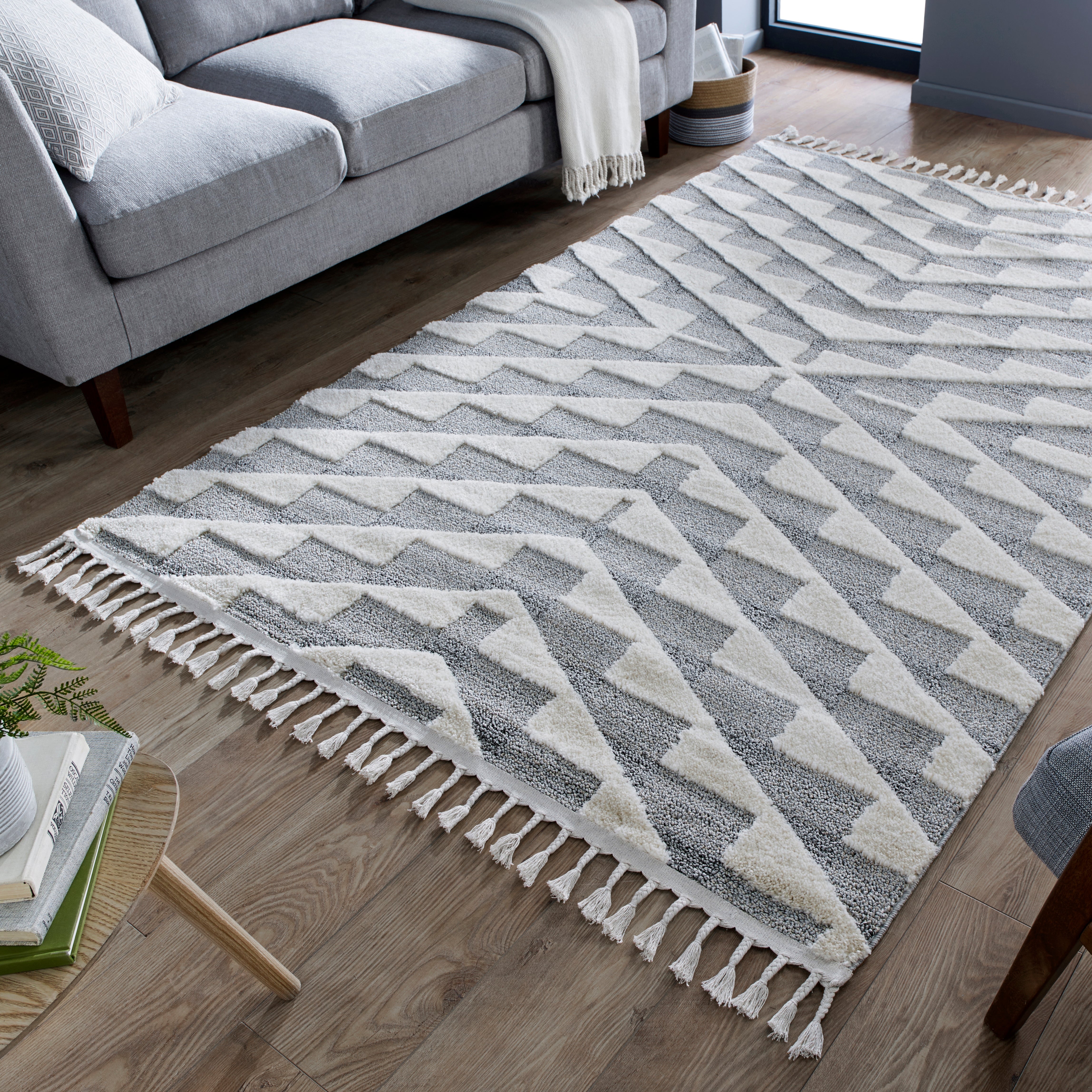 Hampton Geometric Rug Grey