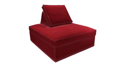 Harry Large Pouffe with bolster cushion in Claret Cotton Matt Velvet - sofa.com