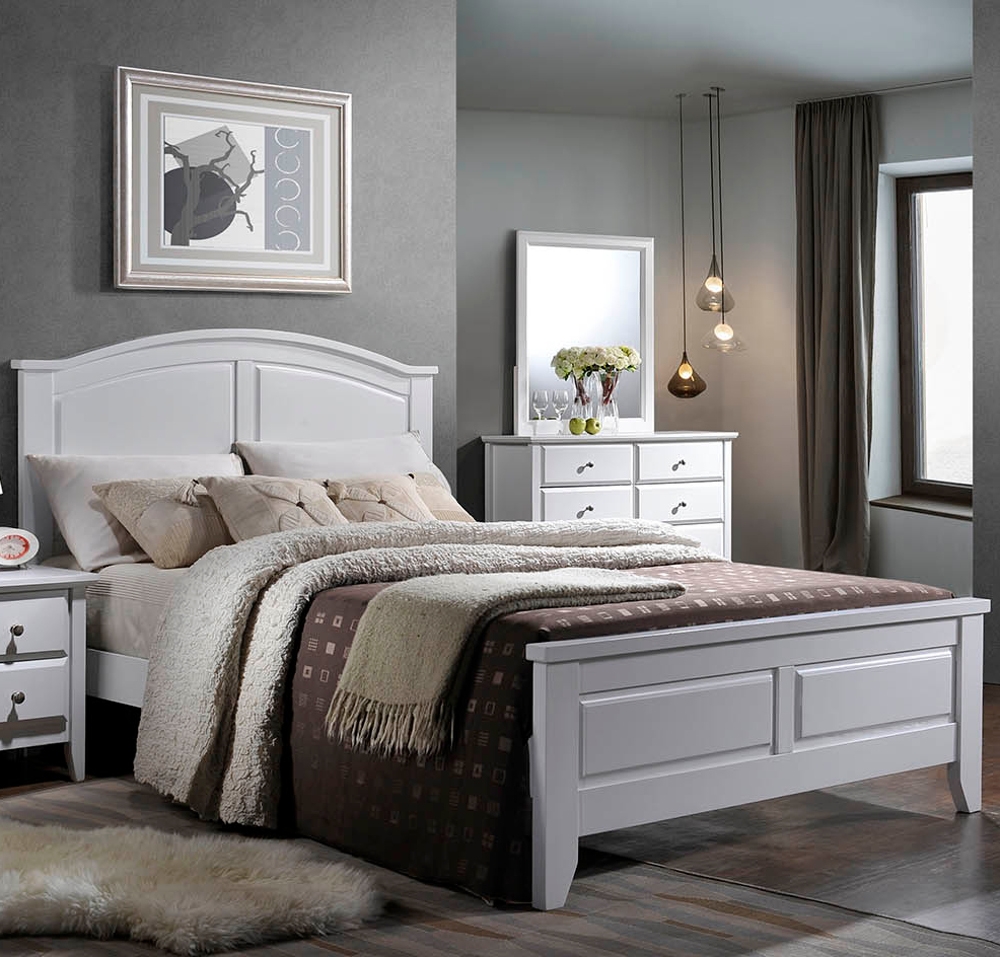 Parma White Wooden Bed Frame Only - 4ft Small Double