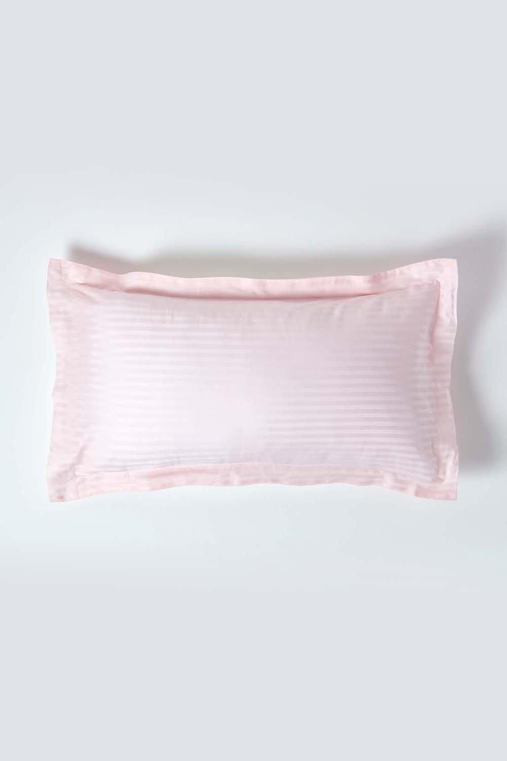 Homescapes Egyptian Cotton Ultrasoft King Size Oxford Pillowcase 330 TC in Pink