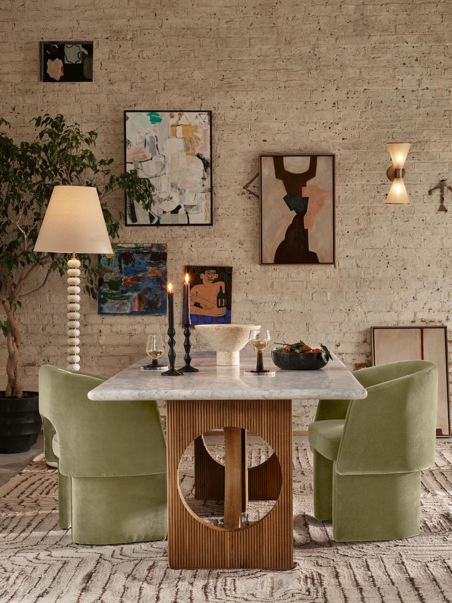 Elliot Dining Table, Carrara Marble