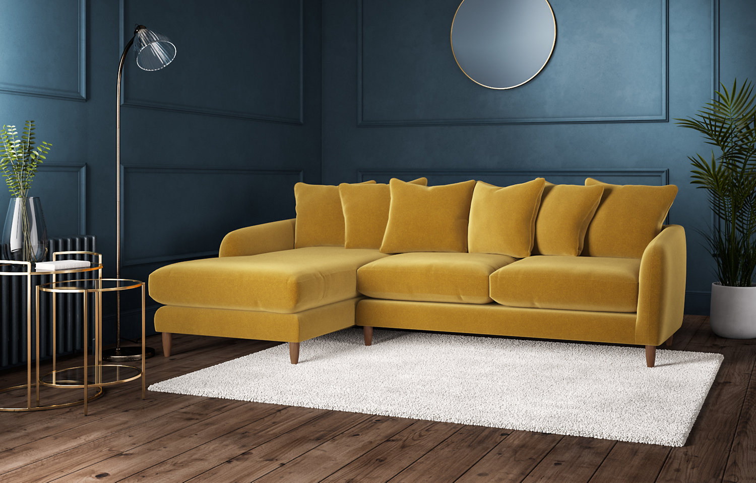 M&S Mia Scatterback Corner Chaise Sofa (Left-Hand)